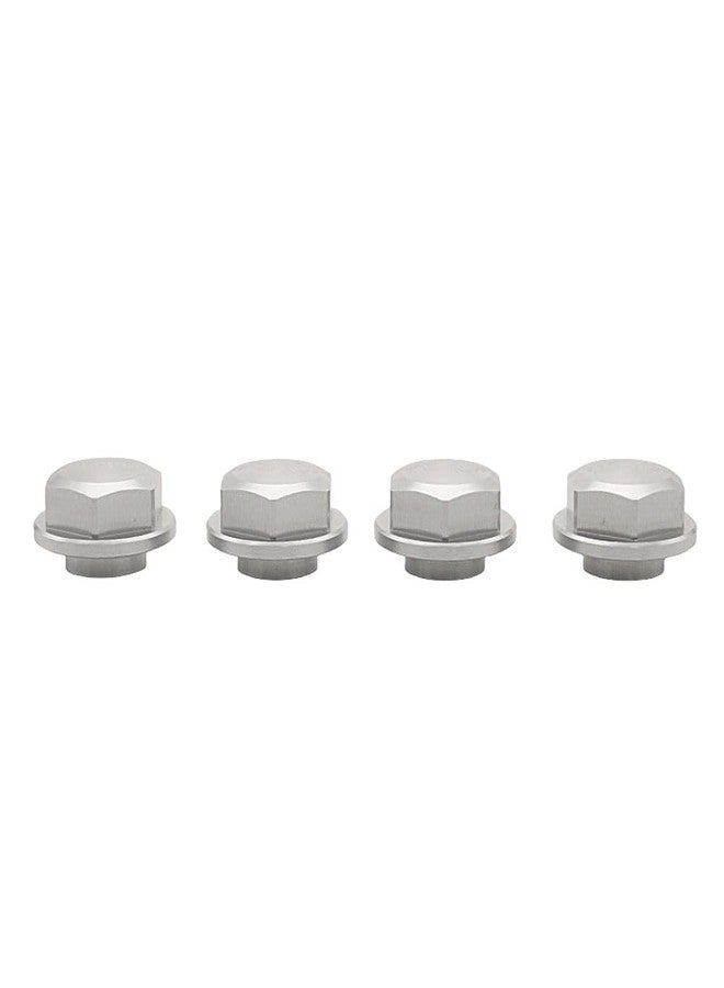 FLMLF 24mm CNC Metal Wheel Tire Adapter Front Rear Tyre Nut Cap 4pcs for 1/5 Scale TRAXXAS X-MAXX XMAXX 6S 8S Truck Rc Car Racing Toys Parts (Silver) - Image 3
